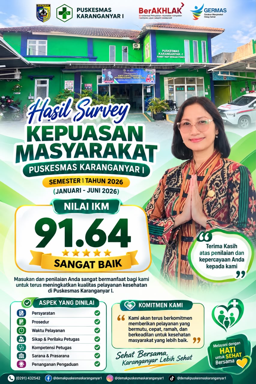 SURVEY KEPUASAN MASYARAKAT (SKM) DI PUSKESMAS KARANGANYAR I KABUPATEN DEMAK TAHUN 2026